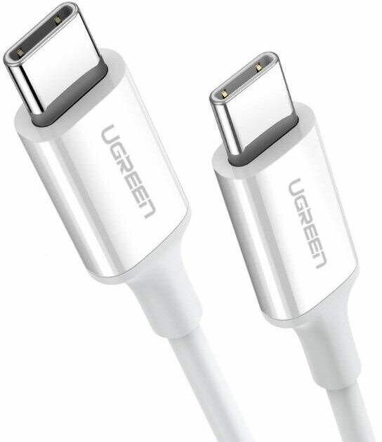 Кабель UGREEN US264 (60517) USB-C 2.0 Male To USB-C 2.0 Male 3A Data Cable 0.5m White