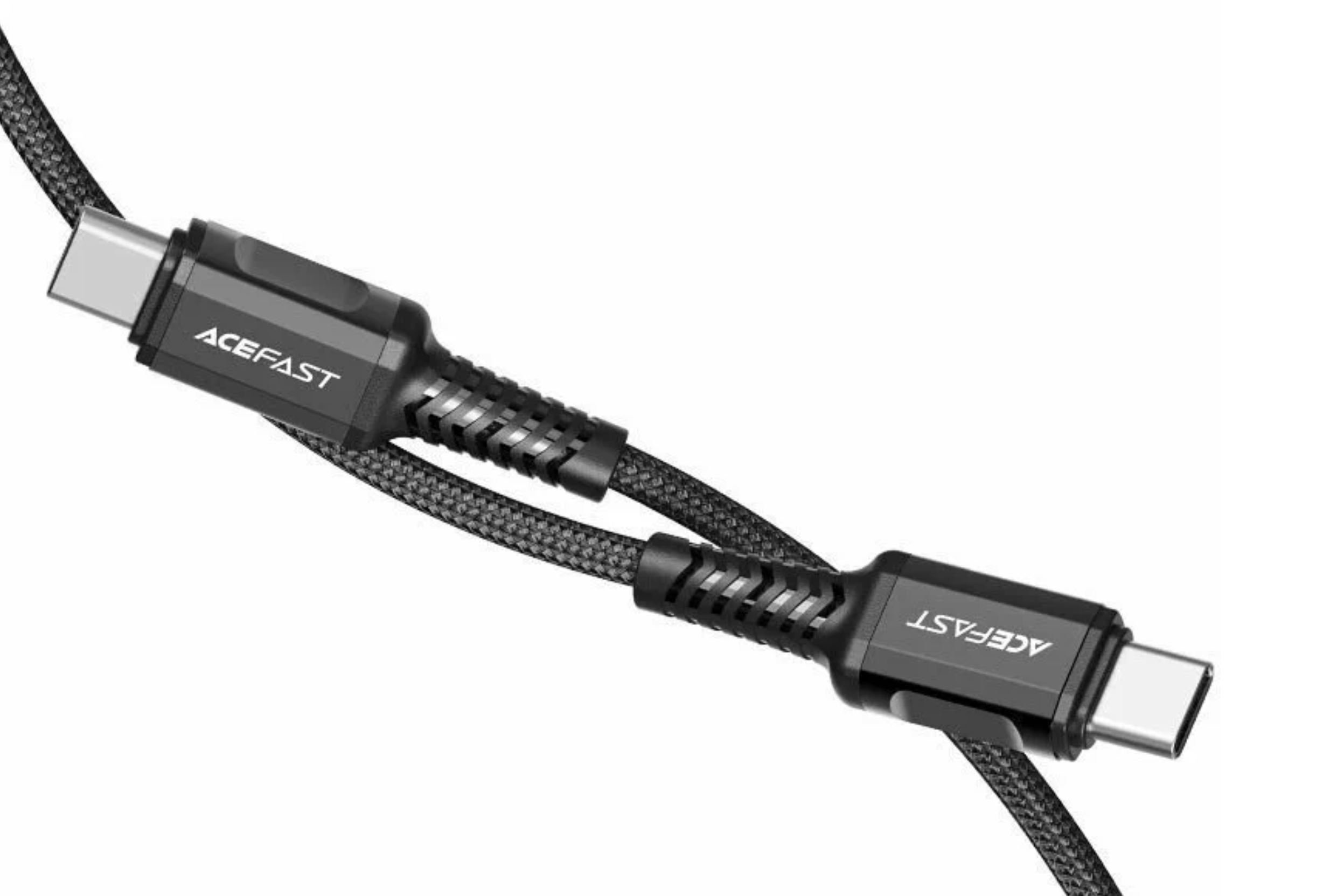 Дата-кабель ACEFAST C1-03 Type-C to Type-C aluminum alloy, 1.2m (чёрный)