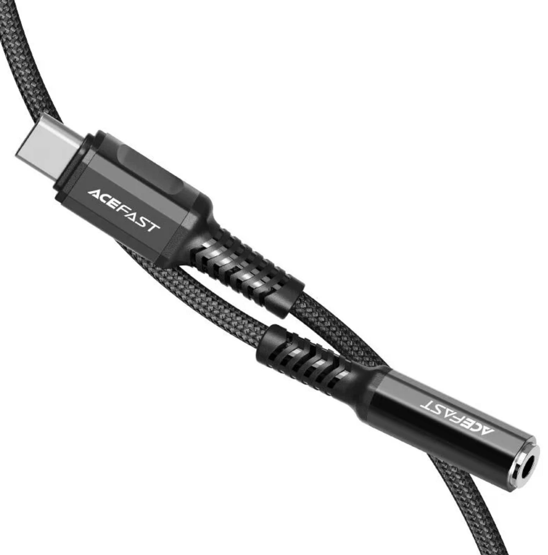 Дата-кабель Acefast C1-07 USB-C to 3.5mm aluminum  (черный)