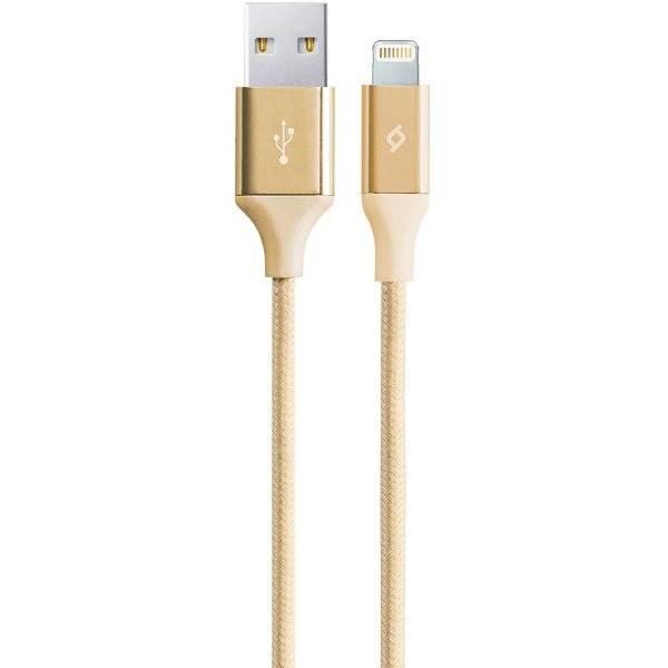 Дата-кабель TEC Lightning 1.0m alum золото