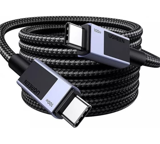 Кабель UGREEN L512 (45065) USB-C 2.0 to USB-C 2.0 PD Fast Charging 5A Cable 3m Black/Gray