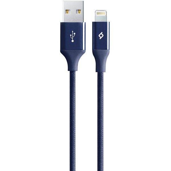 Дата-кабель TEC Lightning 1.0m alum синий