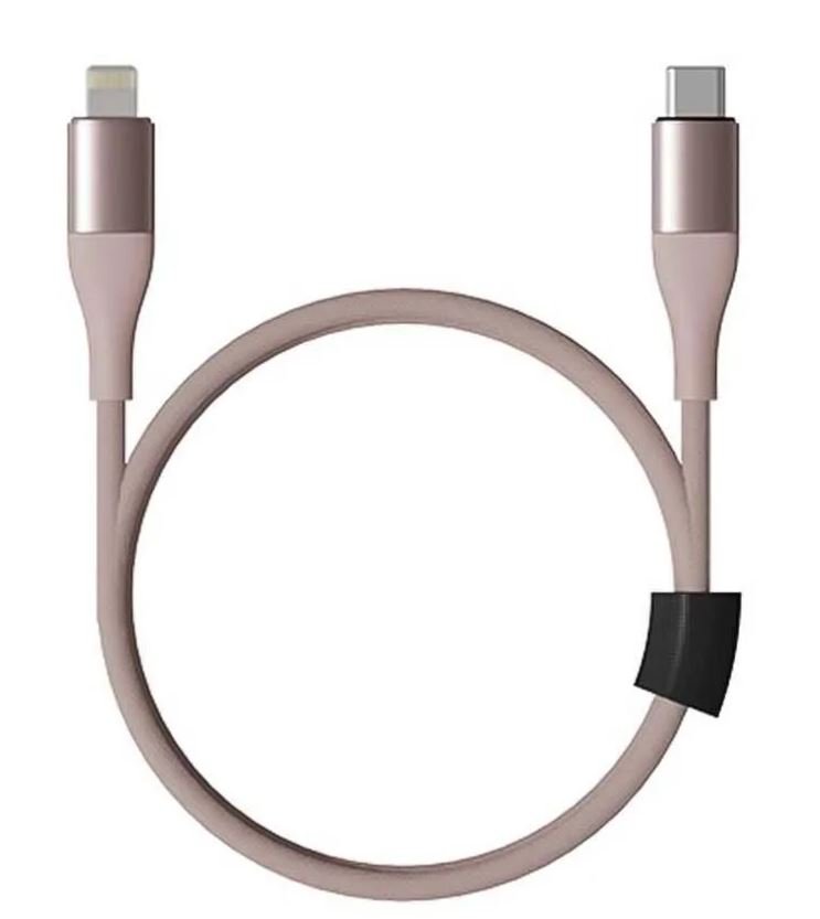 Кабель Xiaomi (Mi) Solove DW5 Pink Rus Type-C/Lightning 100 см 20W PD 3А нейлоновая оплетка, техпак розовый
