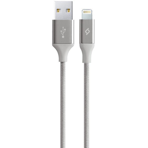 Дата-кабель TEC Lightning 1.0m alum серебро
