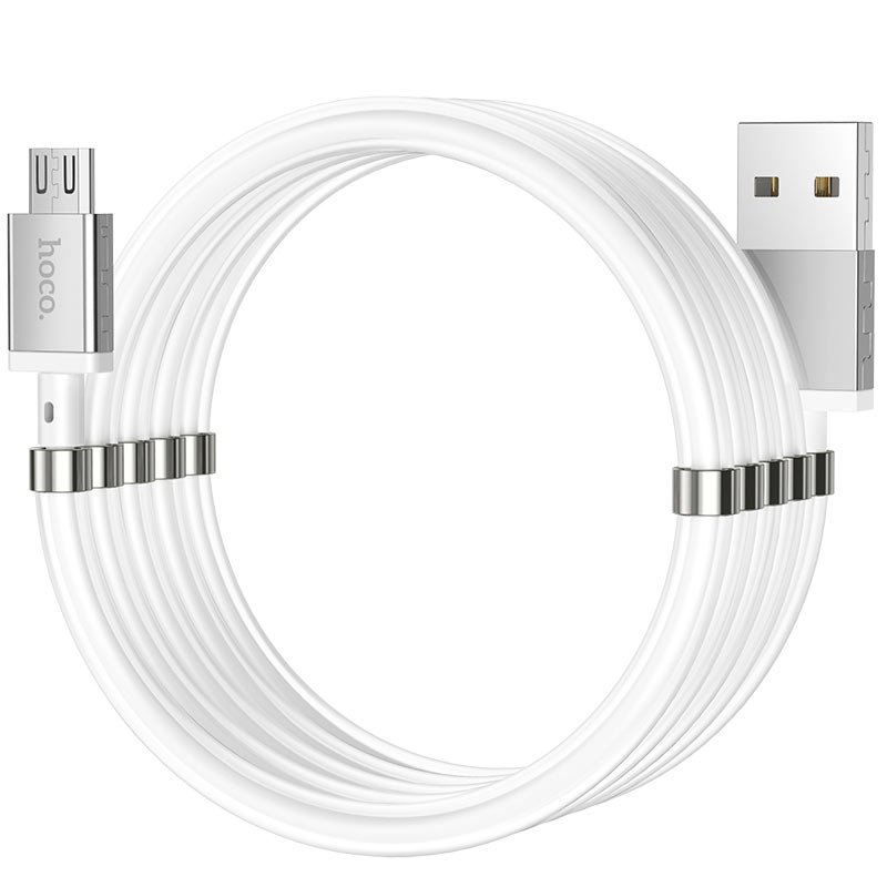 Дата-кабель HOCO U91 Magic magnetic micro 1м (белый)