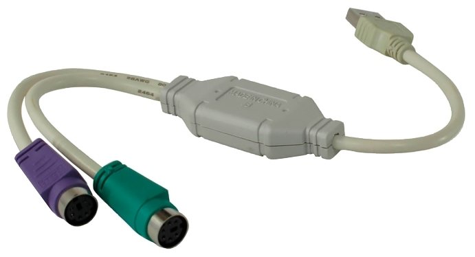 Кабель Vcom VUS7057 USB A-2xPS/2 (адаптер для подключения PS/2 клавиатуры и мыши к USB порту)