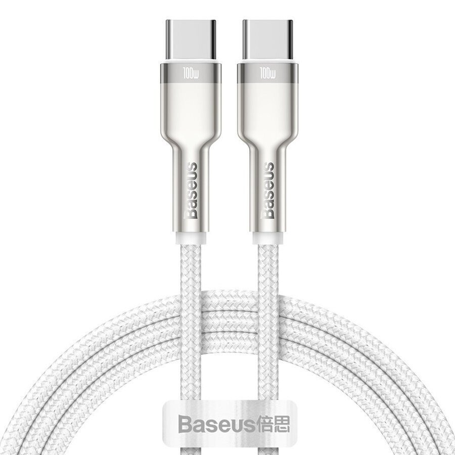 Дата-кабель Baseus Cafule (CATJK-D02) Metal Type-C to Type-C 100W 2m White