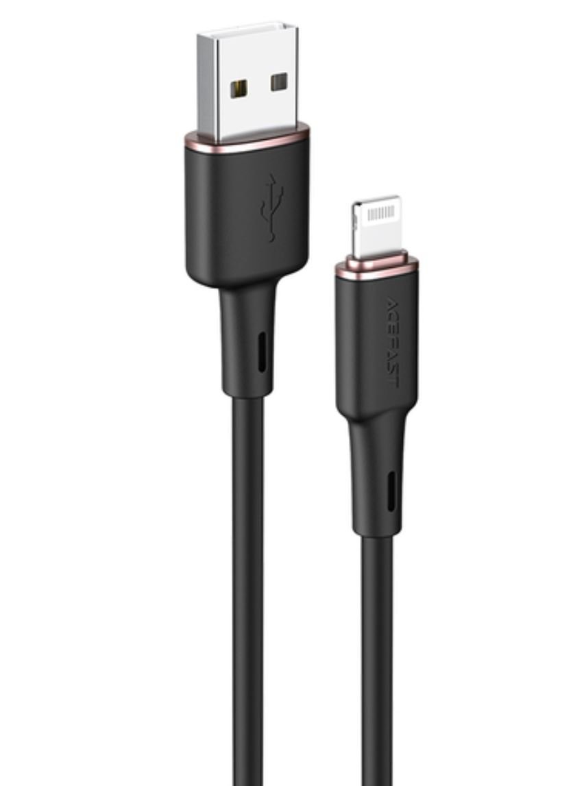 Дата-кабель ACEFAST C2-02 Lightning zinc alloy silicone 2,4A, 1.2m (чёрный)