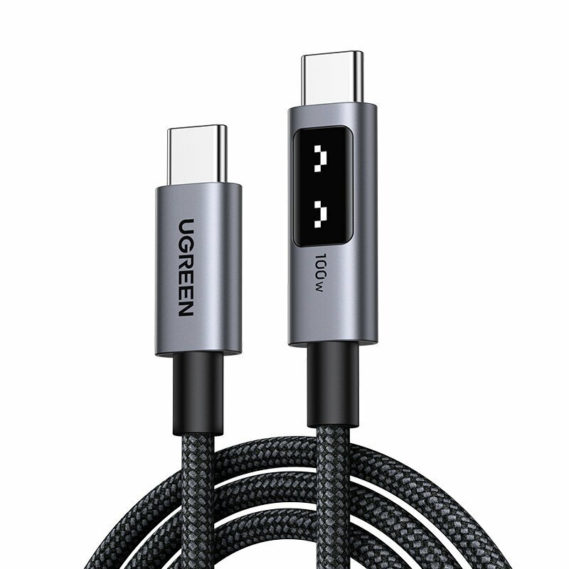 Кабель UGREEN L509 (45612) UNO Type C 2.0 Male To Type C 2.0 Male Robot 5A Data Cable 0.5m Black/Gray