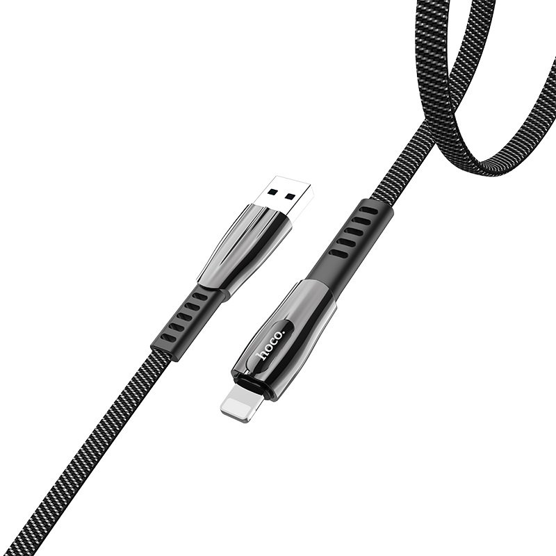 Дата-кабель HOCO U70 Splendor Lightning, 1м (тёмно-серый)