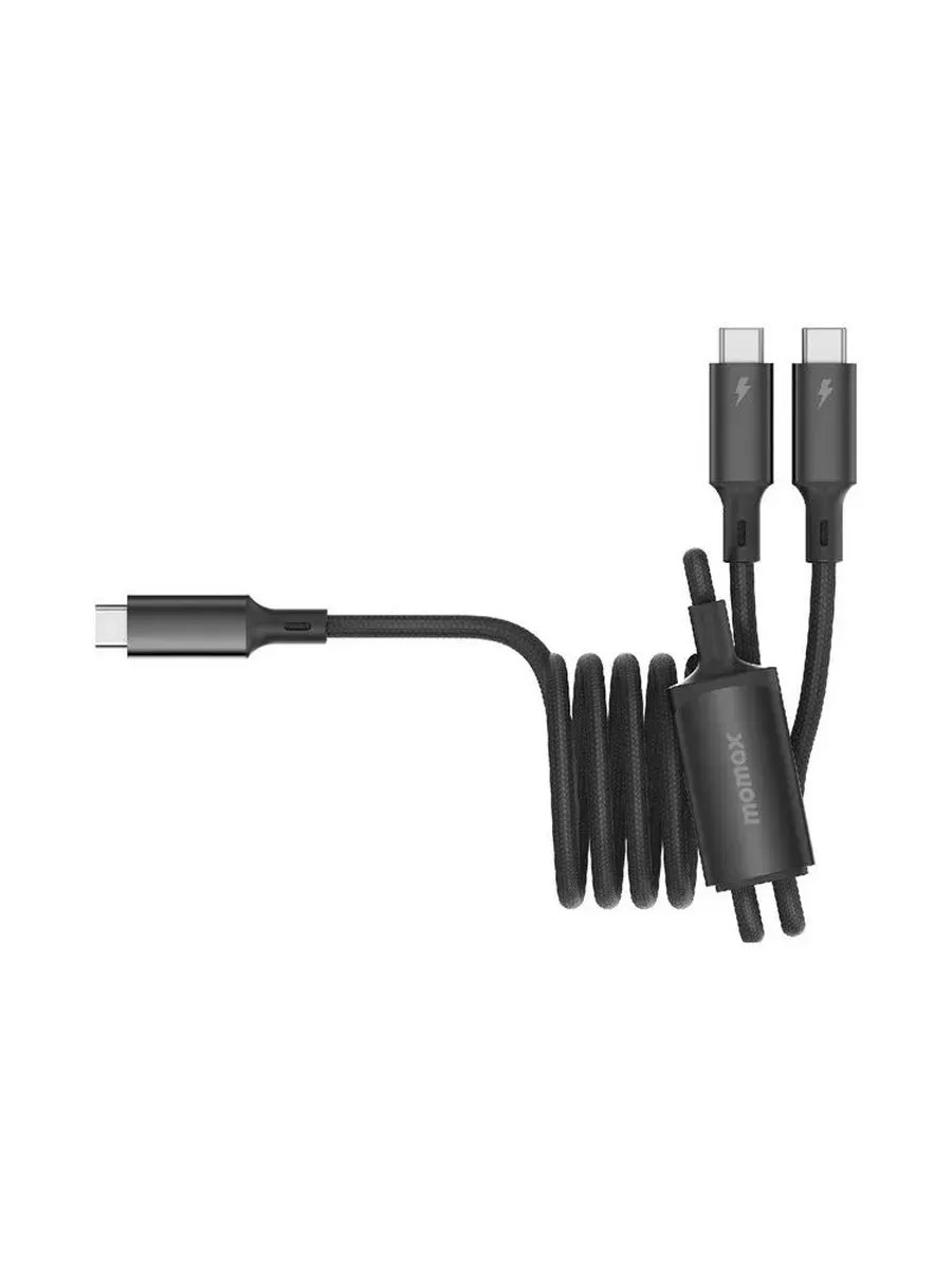 Кабель MOMAX DC85D Mag.Link 100W USB-C to Dual USB-C Magnetic cable 1.5M Black