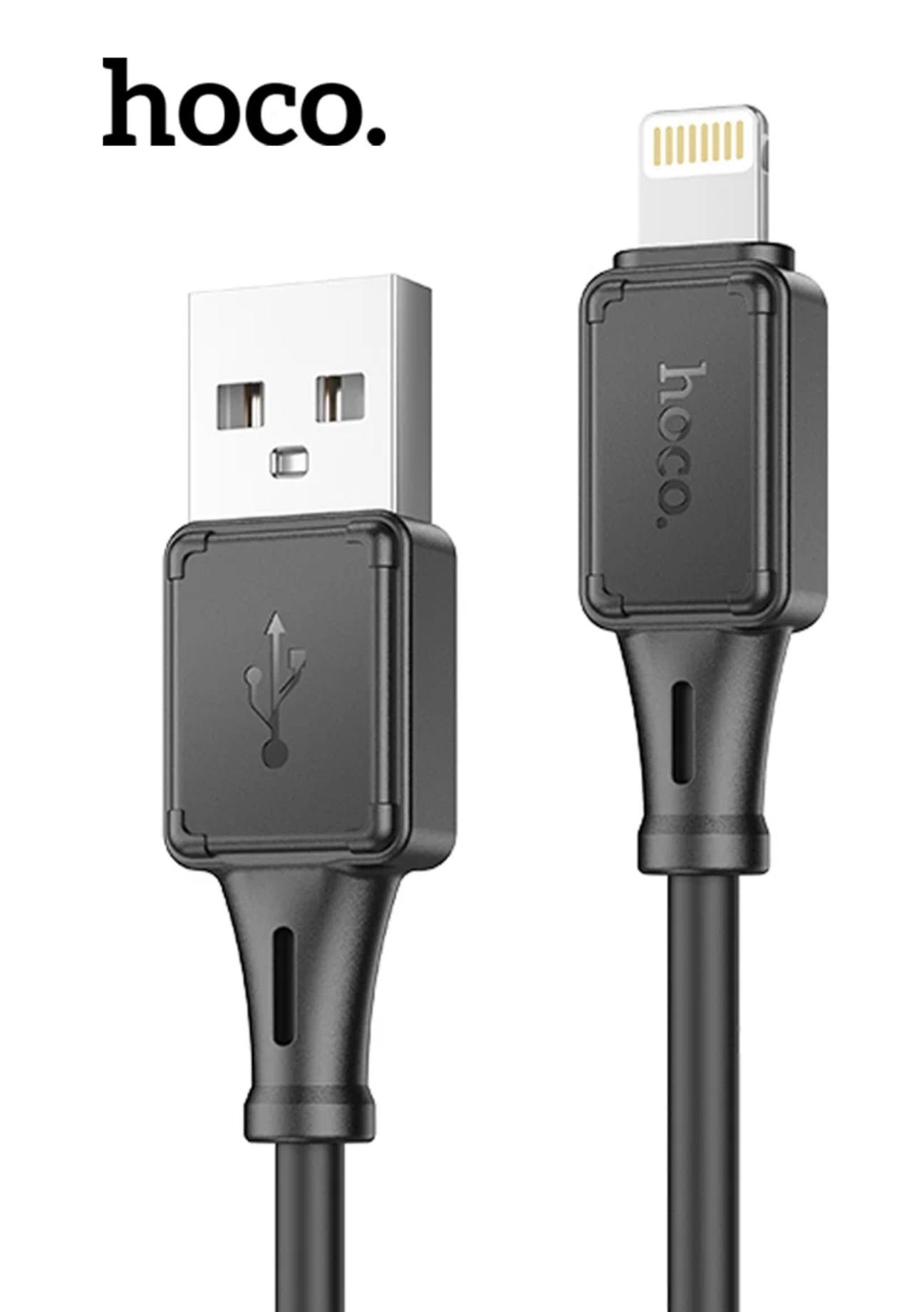 Дата-кабель HOCO X101 Assistant silicone charging Lightning, 1м (черный)