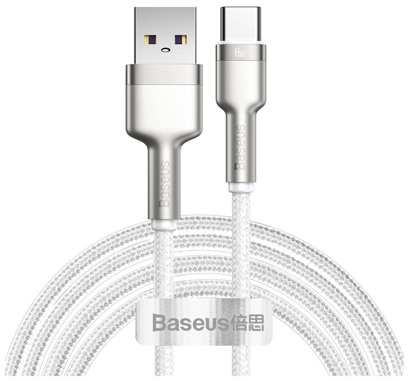Дата-кабель Baseus Cafule (CAKF000102) Metal USB to Type-C 66W 1m White
