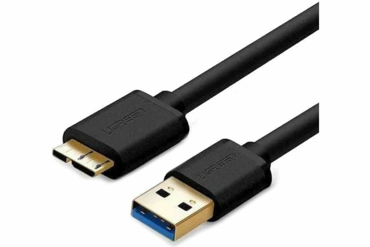Кабель UGREEN US130 10841 USB 3.0 A Male to Micro USB 3.0 Male Cable 1m Black