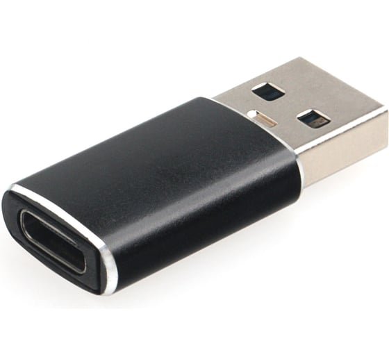 Переходник CABLEXPERT A-USB3.1-AMCF USB 3.1 AM/Type-C (F) 5Гбит/с, QC3.0, металлический корпус, Pro, черный