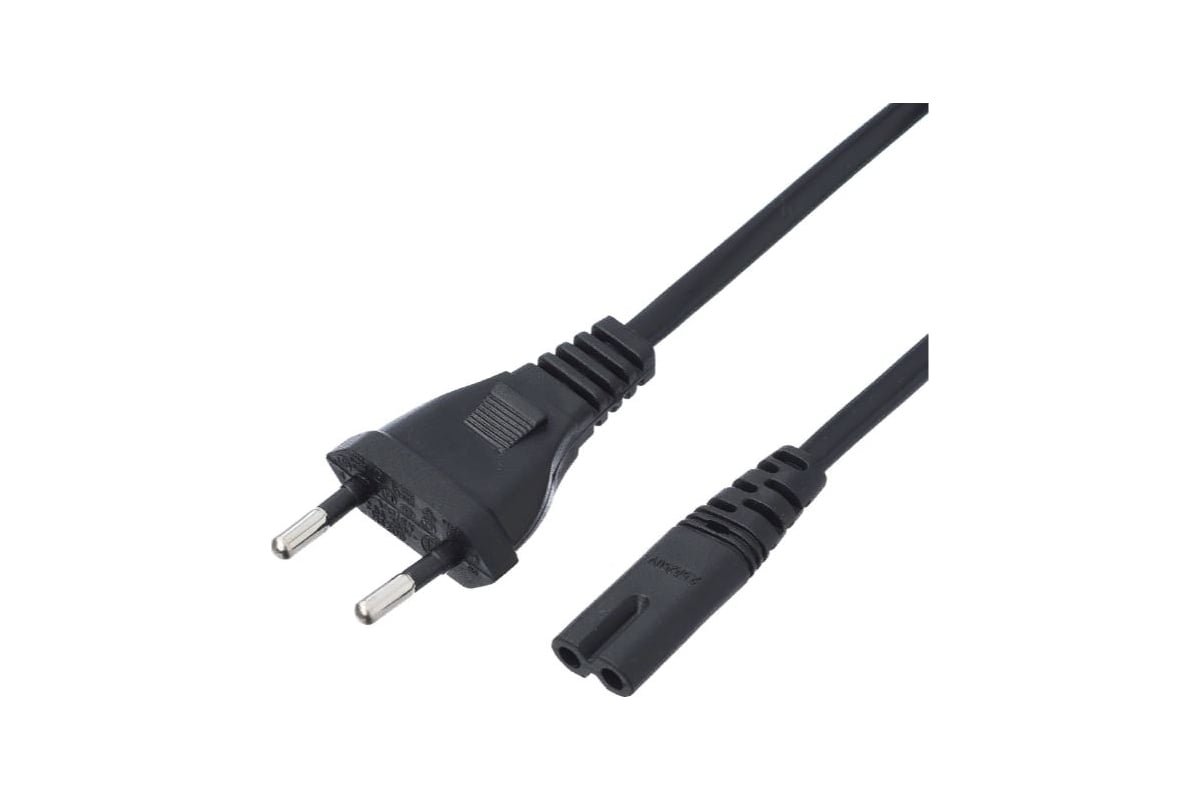Кабель питания GoPower 00-00025227 евровилка-C7 2-pin 1.8м ПВХ 0.75мм черный 1/300