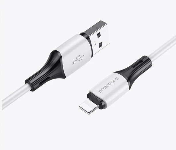 Дата-кабель BOROFONE BX79 silicone charging data cable Lightning 1м (белый)