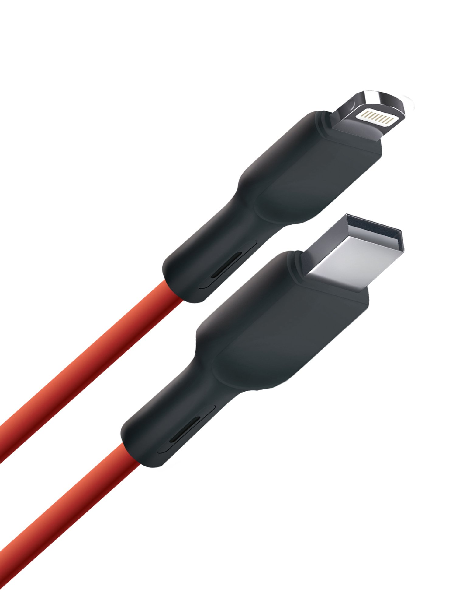 Дата-кабель Silicone Soft Touch USB - 8 pin, 3А, 1м, красный