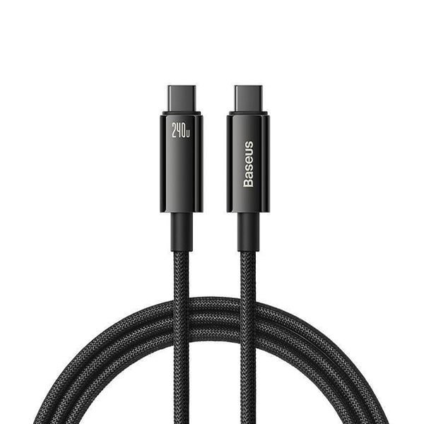 Дата-кабель Baseus Tungsten Gold Fast Charging Data Cable Type-C to Type-C 240W 1m Black