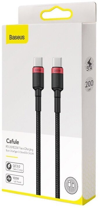 Дата-кабель Baseus USB-C->-C CL 100W 2m RD(черный)