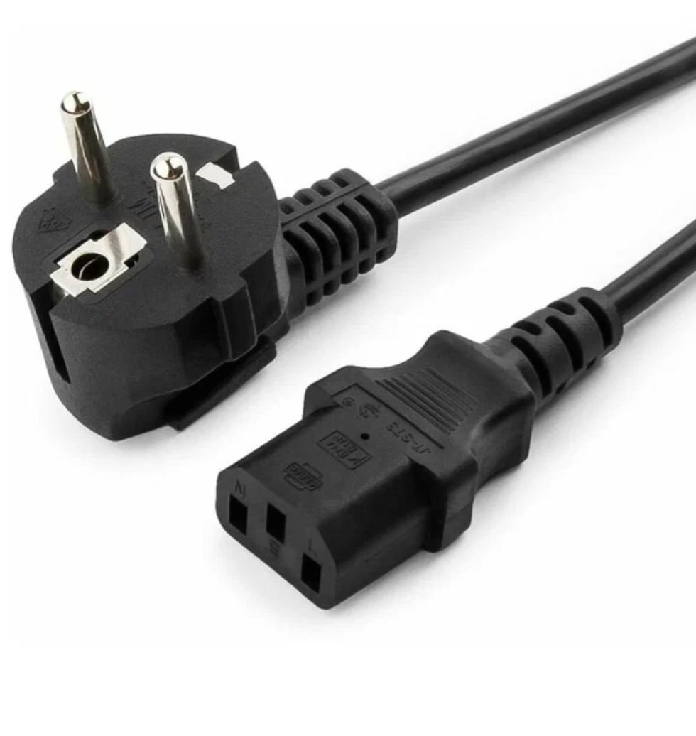 Кабель питания Cablexpert 1.8м, Schuko- C13, 6А, черный, с зазем. PC-186