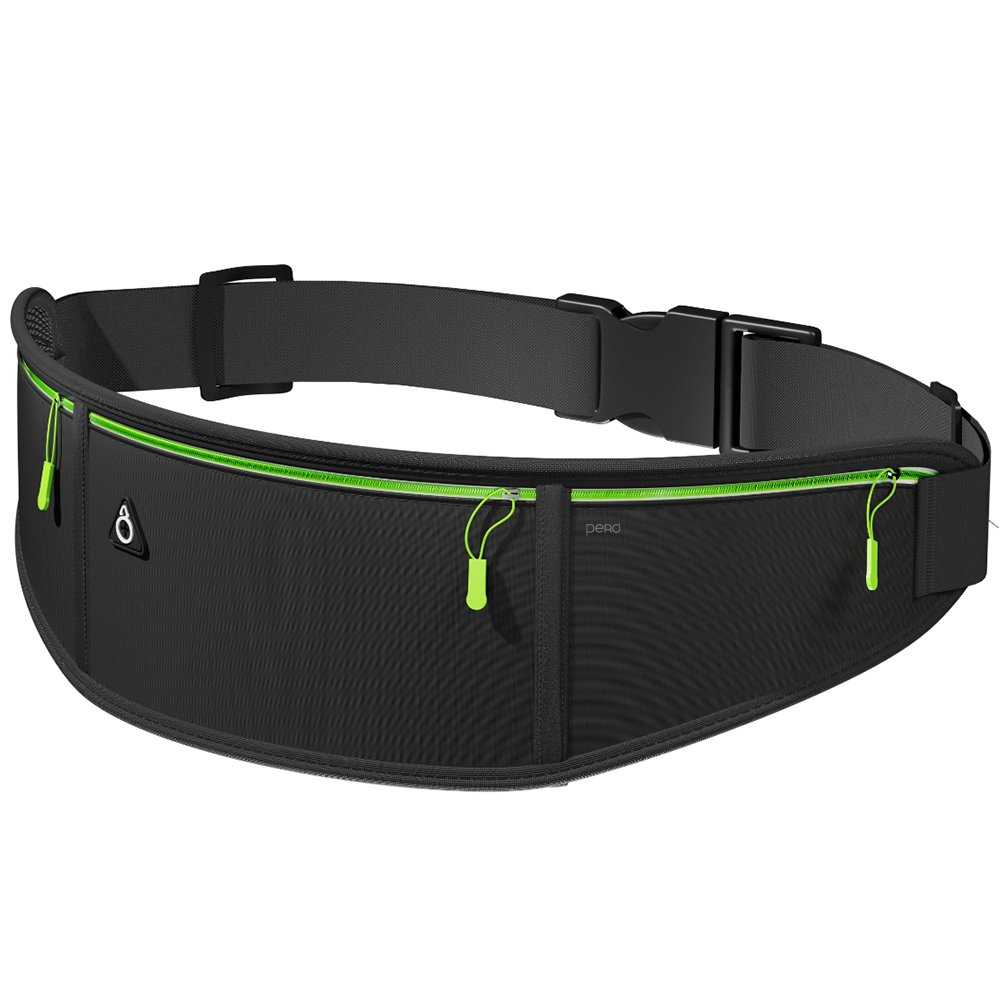 Спортивная сумка на пояс Pero SB01 SPORTS BELT чёрно-зелёная