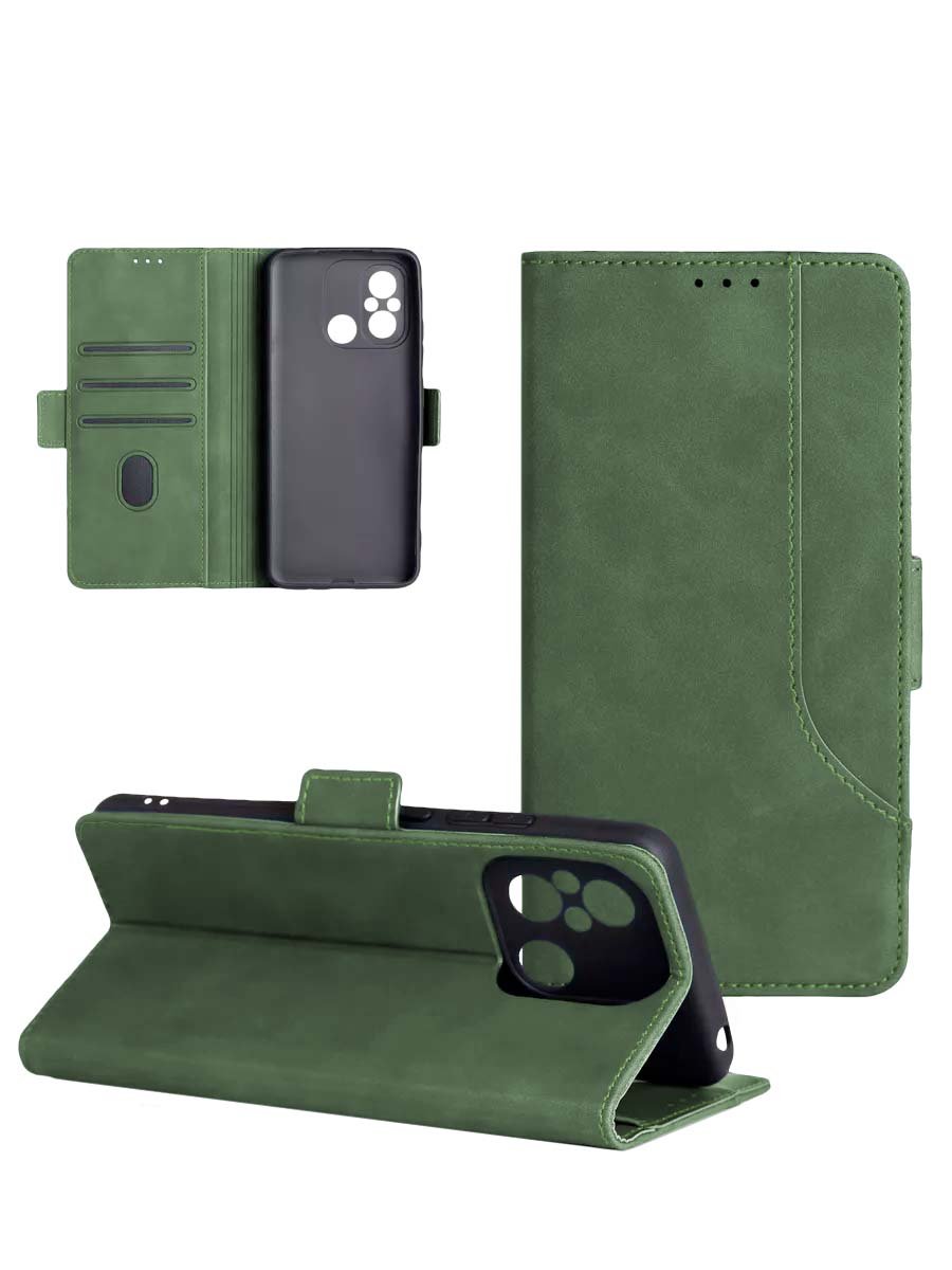 Чехол-книга Nice Styles ACS80580 магнит боковой для Xiaomi Redmi Note 14S (2025)/Note 13 Pro 4G изумруд