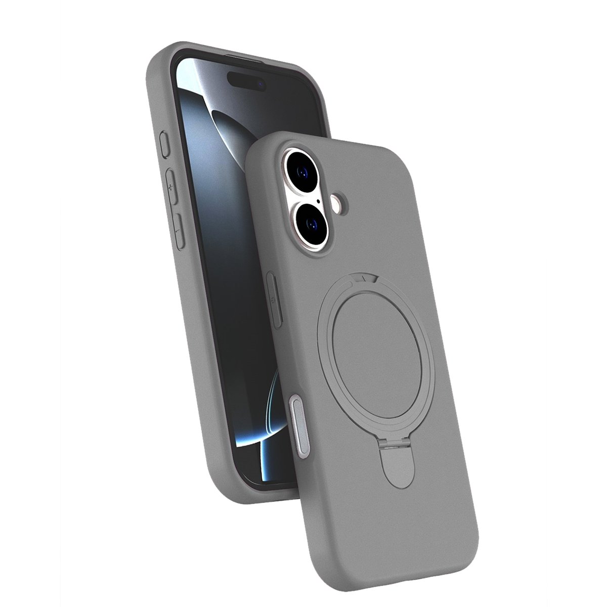 Чехол силикон Revole Mix&Ring для iPhone 17 (6.3) серый титан (BMCase ACS82043)