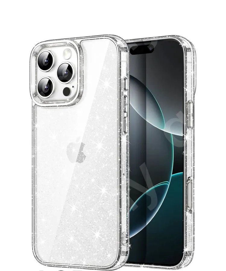 Чехол Stardust Silver ACS82218 cиликон прозрачный с блестками для iPhone 16 Pro Max (6.9") 2024