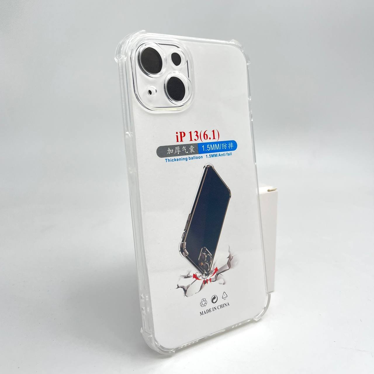 Накладка iPhone 13 силикон/усиленные углы/прозрачная, бесцветный, техническая упаковка