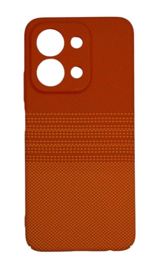 Чехол пластиковый под Carbon Xiaomi Redmi 15C Оранжевый