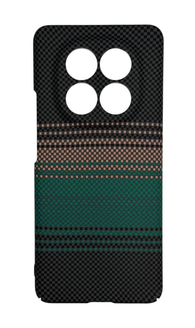 Чехол пластиковый под Carbon Xiaomi Redmi Note 15 Черно-зеленый