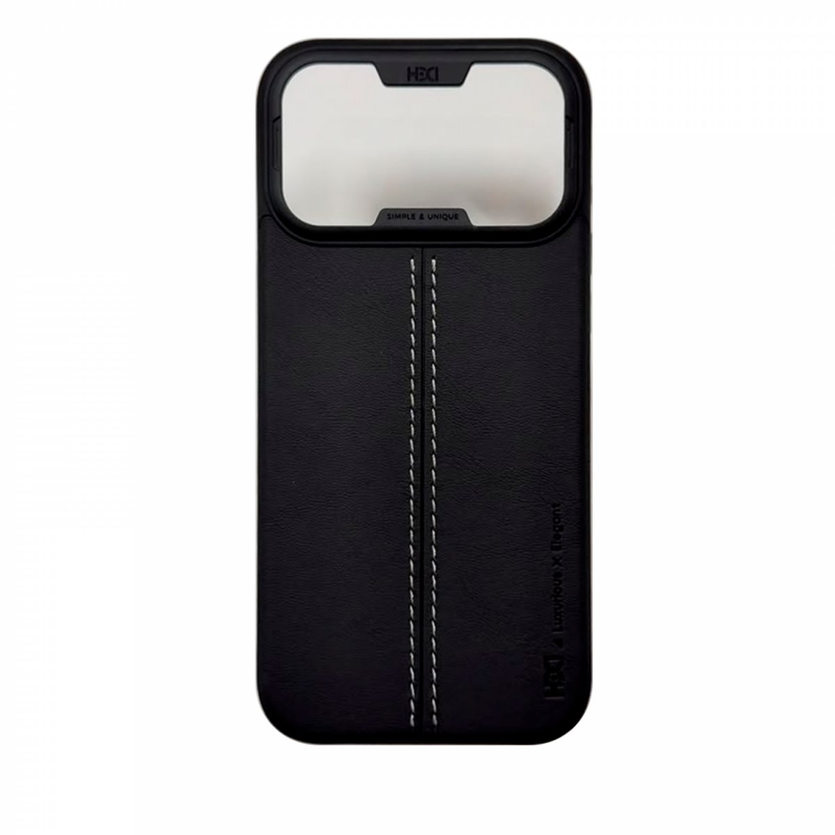 Кожаный чехол-накладка HDD Unique для iPhone 17 Pro Max черный (BMCase ACS01142)
