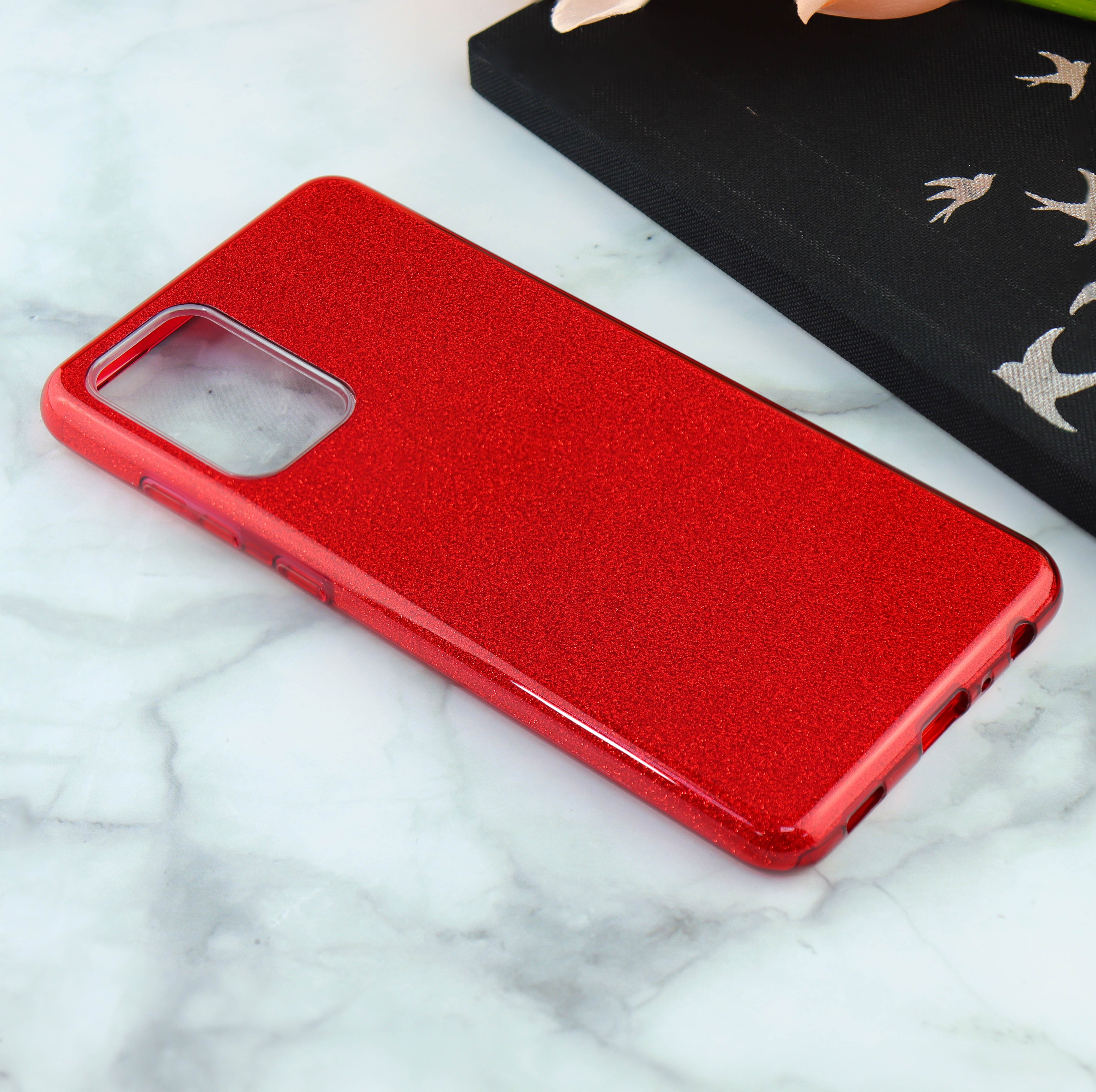 Накладка силиконовая блестящая для Samsung Galaxy A72 красный