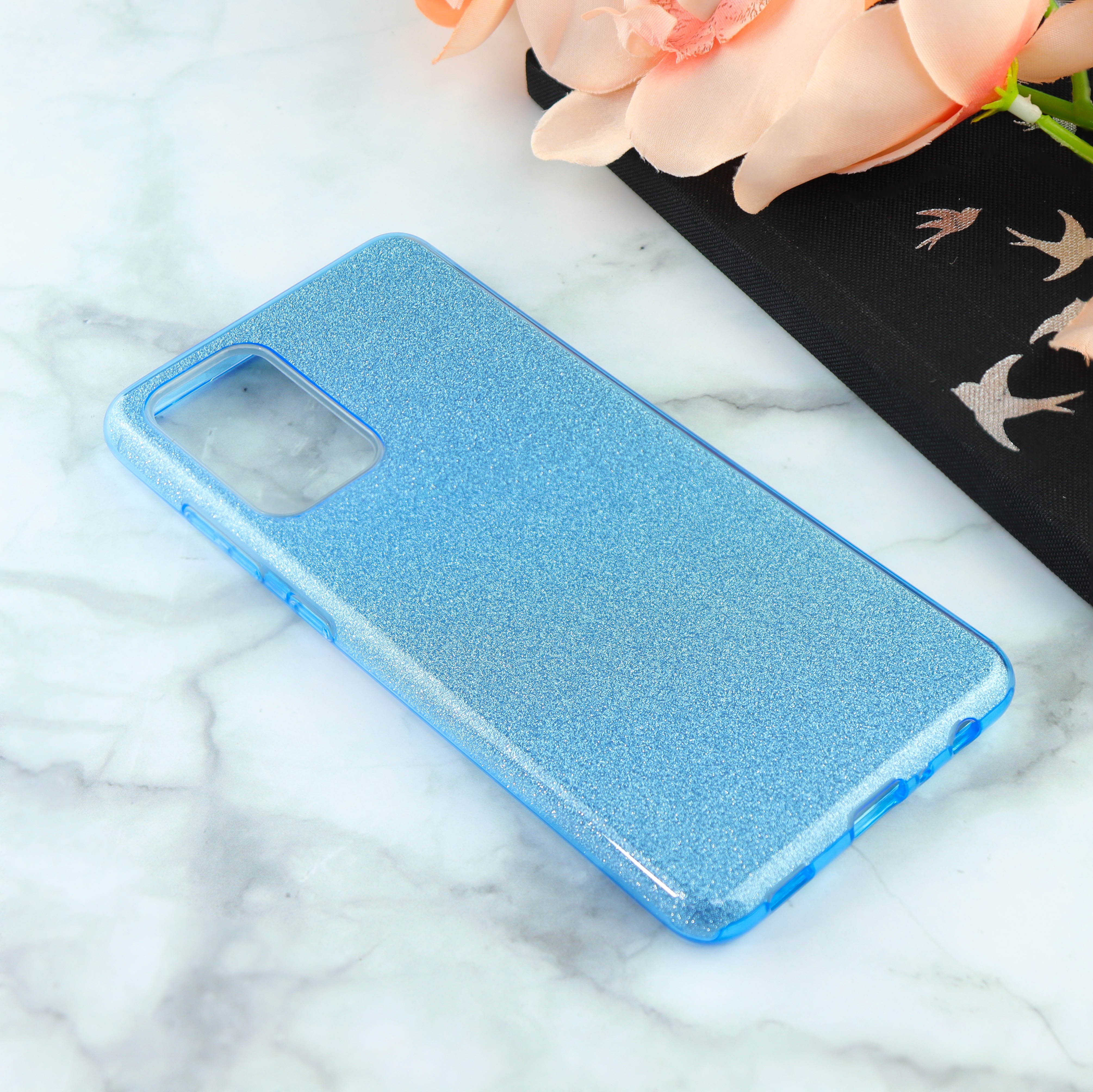 Накладка силиконовая блестящая для Samsung Galaxy A72 голубой