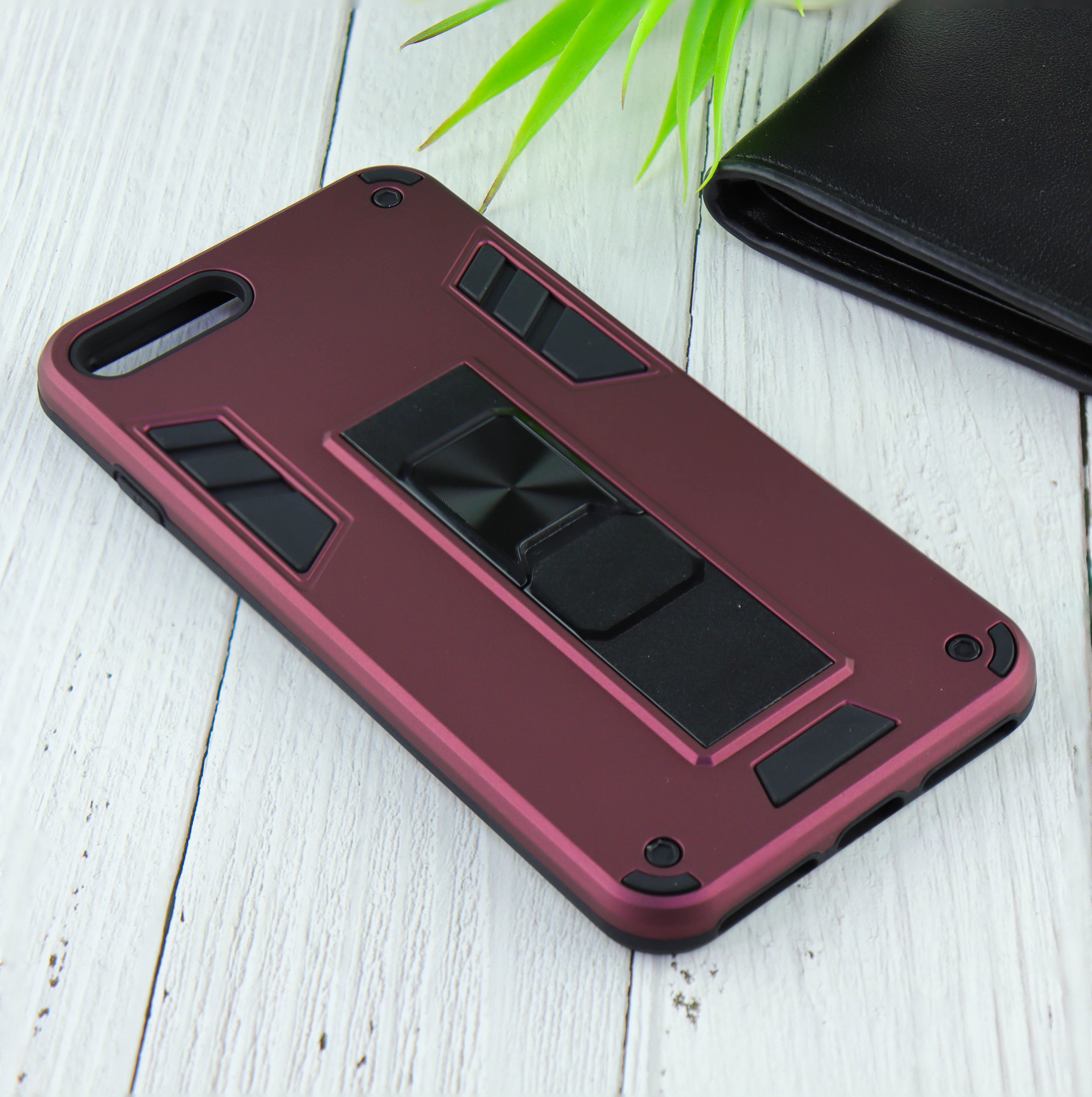 Чехол для iPhone 7 Plus/8 Plus противоударный с подставкой и магнитом пурпурный