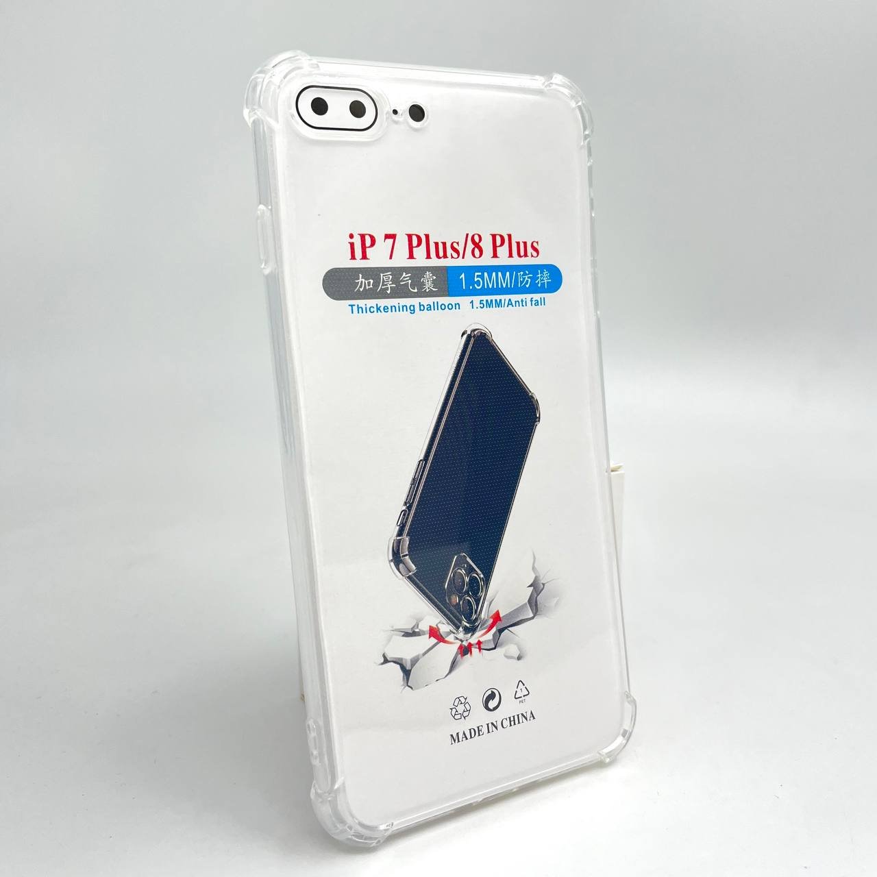 Накладка iPhone 7 Plus/8Plus силикон/усиленные углы/прозрачная, бесцветный, техническая упаковка