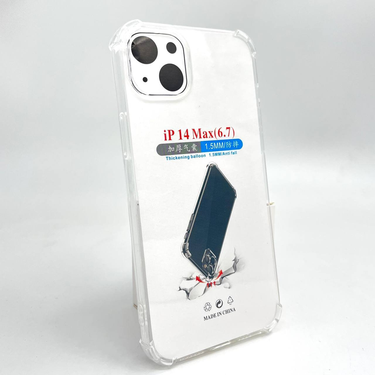 Накладка iPhone 14 Max силикон/усиленные углы/прозрачная, бесцветный, техническая упаковка