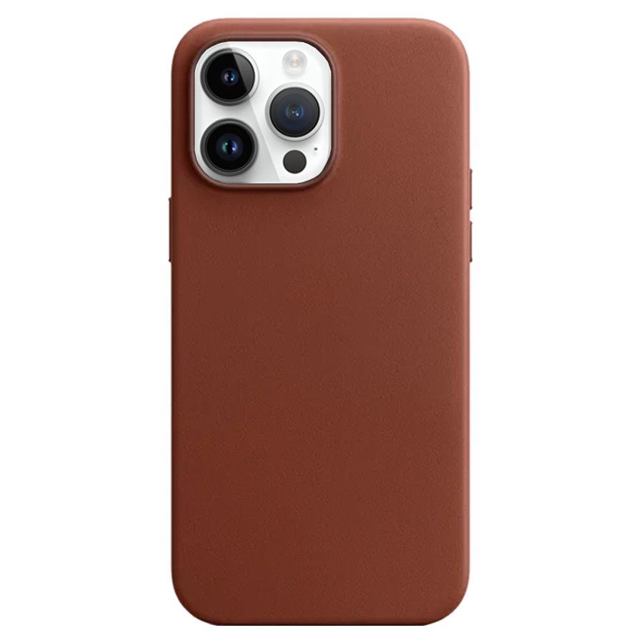 Чехол Leather Case MagSafe для iPhone 14 Pro 6.1", коричневый (1)