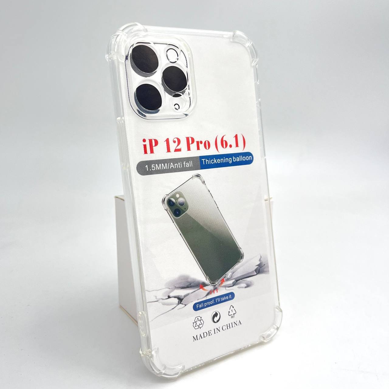 Накладка iPhone 12 Pro силикон/усиленные углы/прозрачная, бесцветный, техническая упаковка