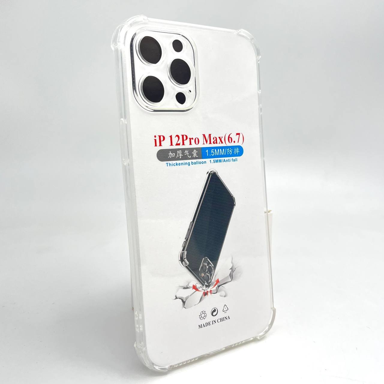 Накладка iPhone 12 Pro Max силикон/усиленные углы/прозрачная, бесцветный, техническая упаковка