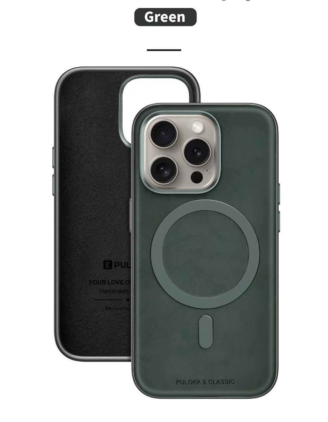 Чехол Puloka для iPhone 14 Pro (MagSafe) (Green)