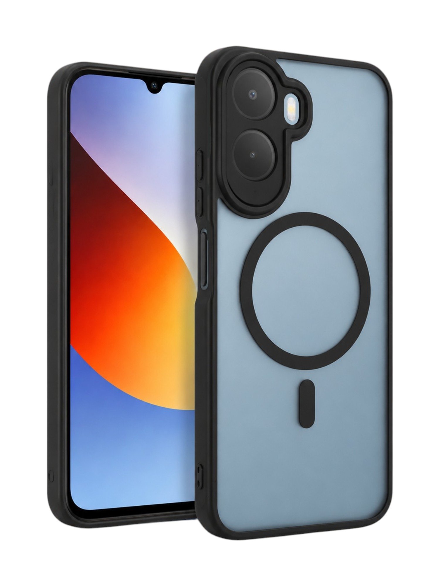 Чехол Matte Hybrid Case для Xiaomi Redmi A7 Pro 4G/POCO C85X 5G c MagSafe черный