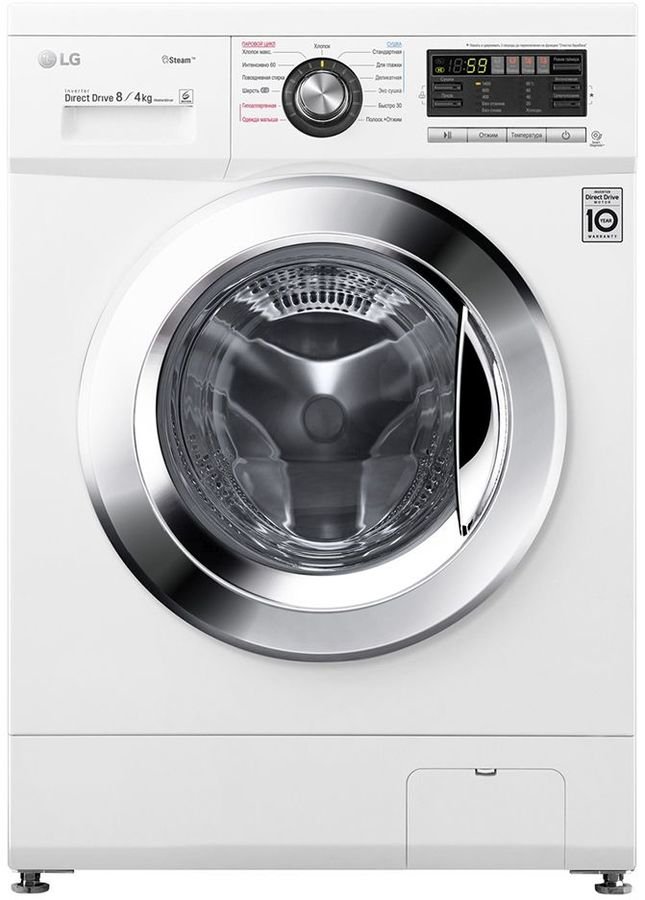 Стиральная машина LG F1496ADS3 85x60x55см Класс: A+ загр.фронтальная макс.:8 кг белый 1400 об/мин,  дисплей