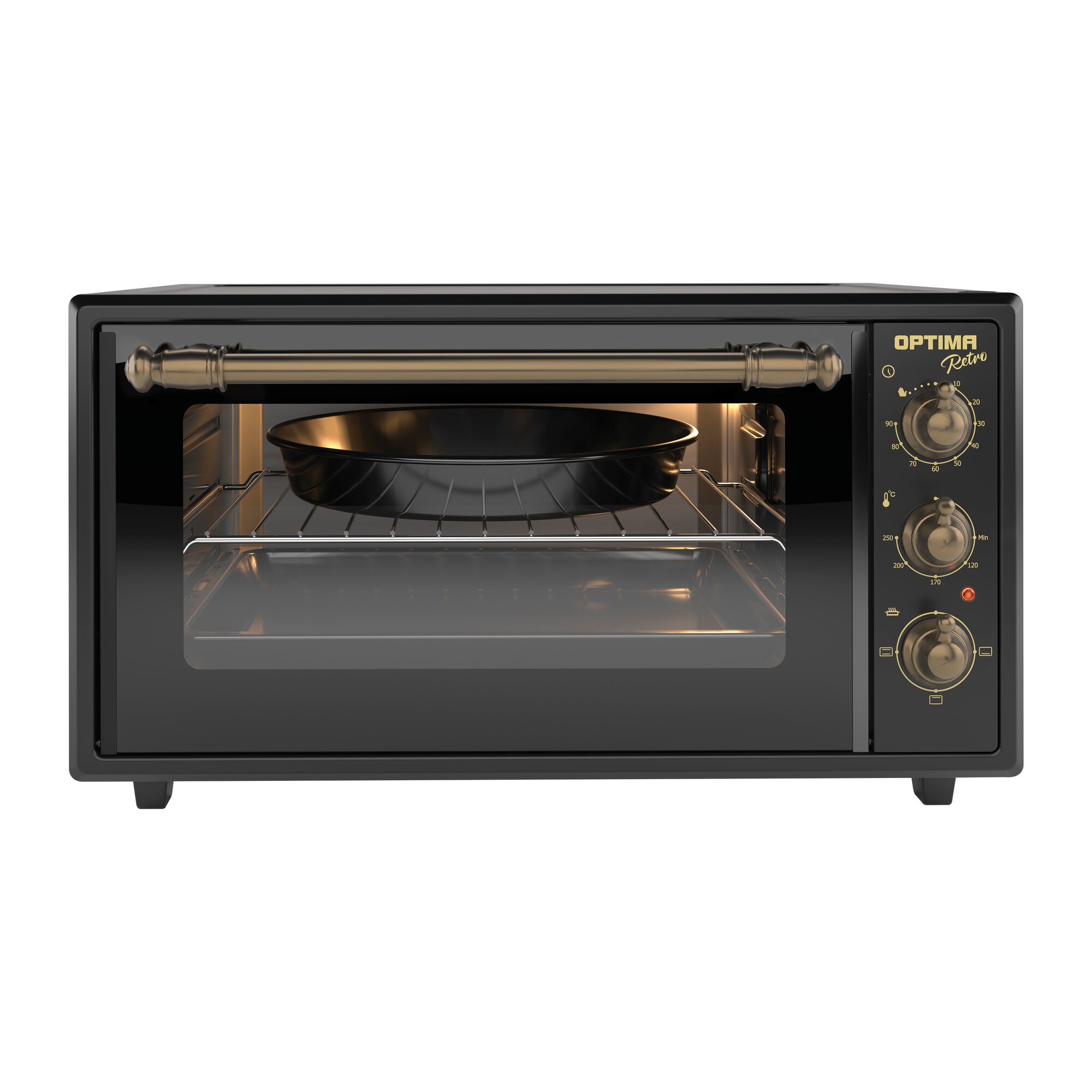 Мини-печь OPTIMA MO-48BLR ретро-черный