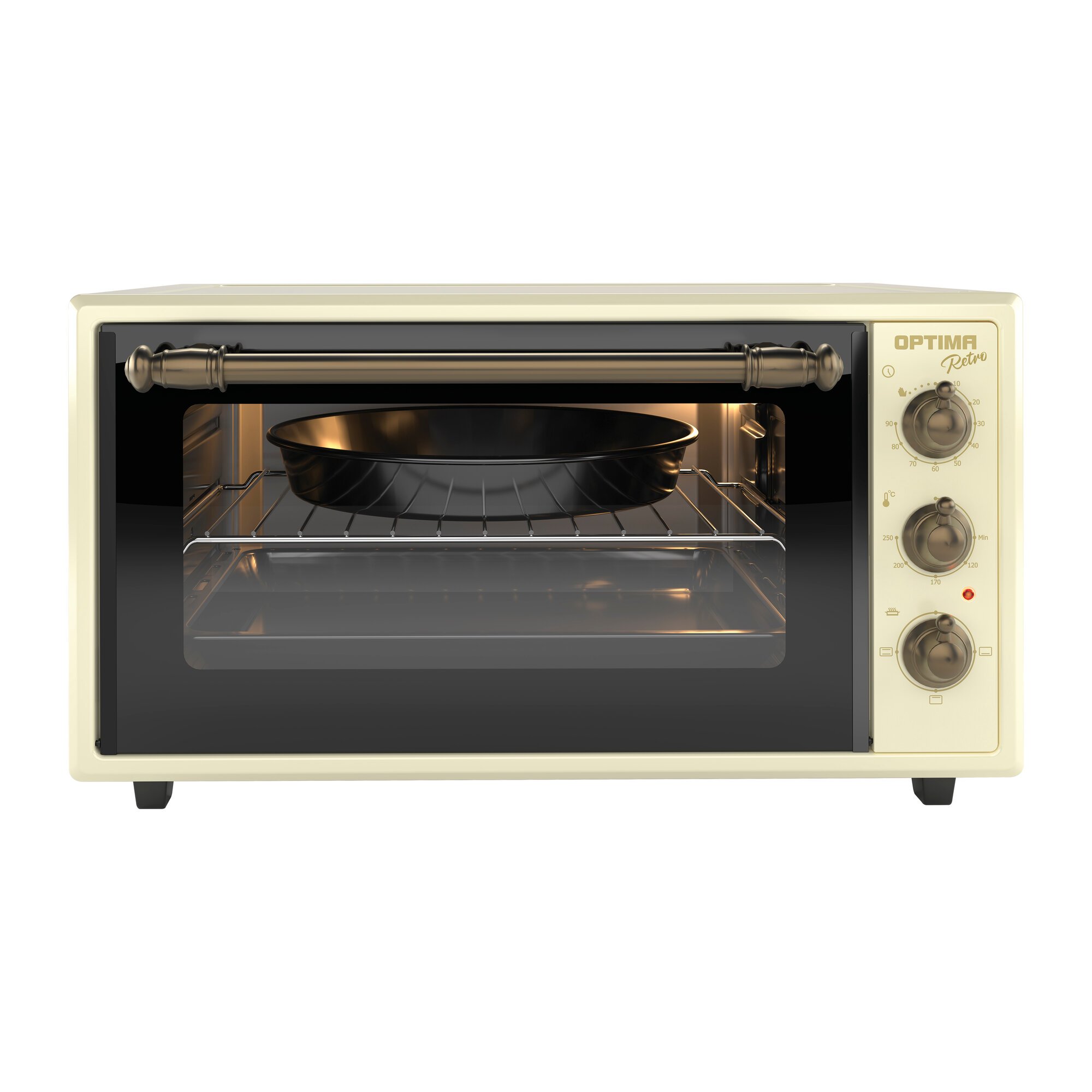 Мини-печь OPTIMA MO-48BR ретро-бежевый