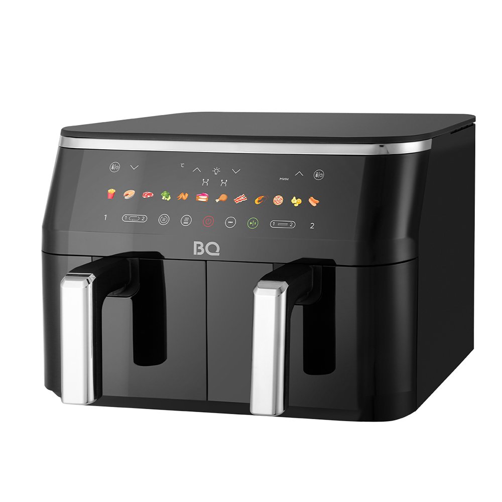 Аэрогриль BQ AF9012S 2 чаши по 4,5 л 2700 Вт Черный