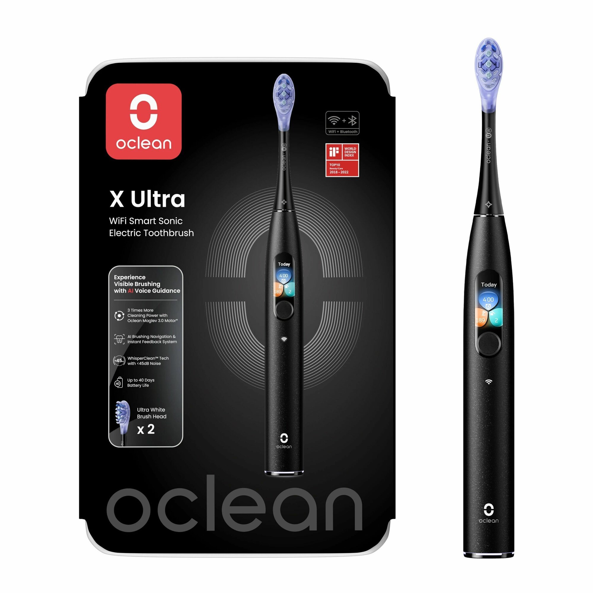Электрическая зубная щетка Oclean X Ultra Черный