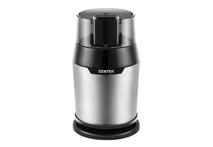 Кофемолка Centek CT-1362 сталь 200Вт, 60гр, стальн стакан, стальн чаша, прозрачная крышка