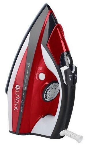 Утюг Centek CT-2344 RED 2400Вт, керамическая подошва, мощный паровой удар, самоочистка, 330мл